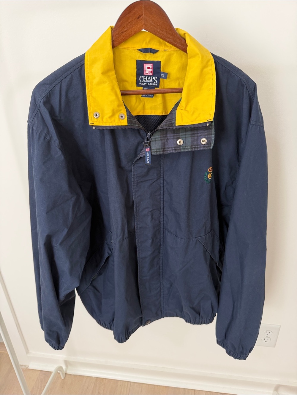 Ralph Lauren Chaps Yellow and Navy Hooded Jacket